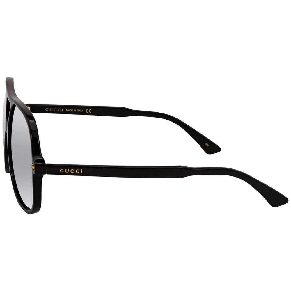 NEW Gucci Silver and Black Aviator Men's Sunglasses